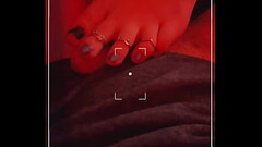 Footjob with beautiful toe rings!! under red lights Thumb