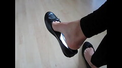 black leather sabrinas, shoeplay and dangling by Isabelle-Sandrine Thumb