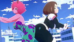 Mina and Ochaco Trap a Criminal Thumb