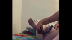 White boy makes his girl cum with a bbc dildo Thumb