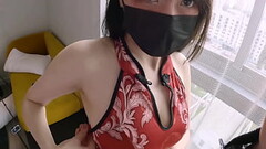 My big tits Asian girl friend wear Chinese cheongsam got fucked to squirt Thumb