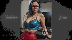 AI: Vibrant blue hair and dark glasses DOMINATRIX - Part 9 - Waifu Models #003 Thumb