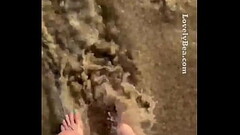 Washing off my beautiful Feet at sandy beach Lovely Bea Thumb