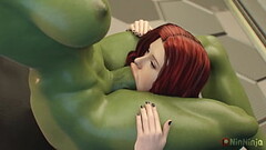 NinNinja3D - Black Widow x Futa She-Hulk Thumb