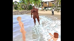 huge hunk calasi campbell gets his huge dick serviced at the beach Thumb