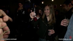 Blond gang banged in public bar Thumb