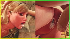 3D Shemale step Aunt and her step Son fucked step Sister in all Holes and CUM in Pussy and Mouth - H Thumb