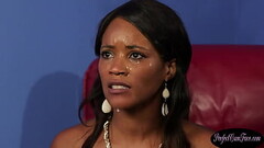 Cock hungry ebony gets the creamiest cumshot Thumb