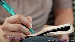 Flat chested blonde rubs Thumb