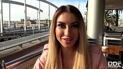 Slim babe Katrin Tequila blows horny tourist'_s veiny monster cock Thumb