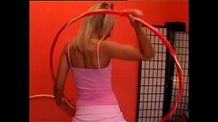 Playful hoola hoop girl Sandy Silver gets her sweet cunt licked then nailed on the sofa Thumb