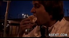 Gorgeous puts cock rubber on dick and gives hot blowjob Thumb